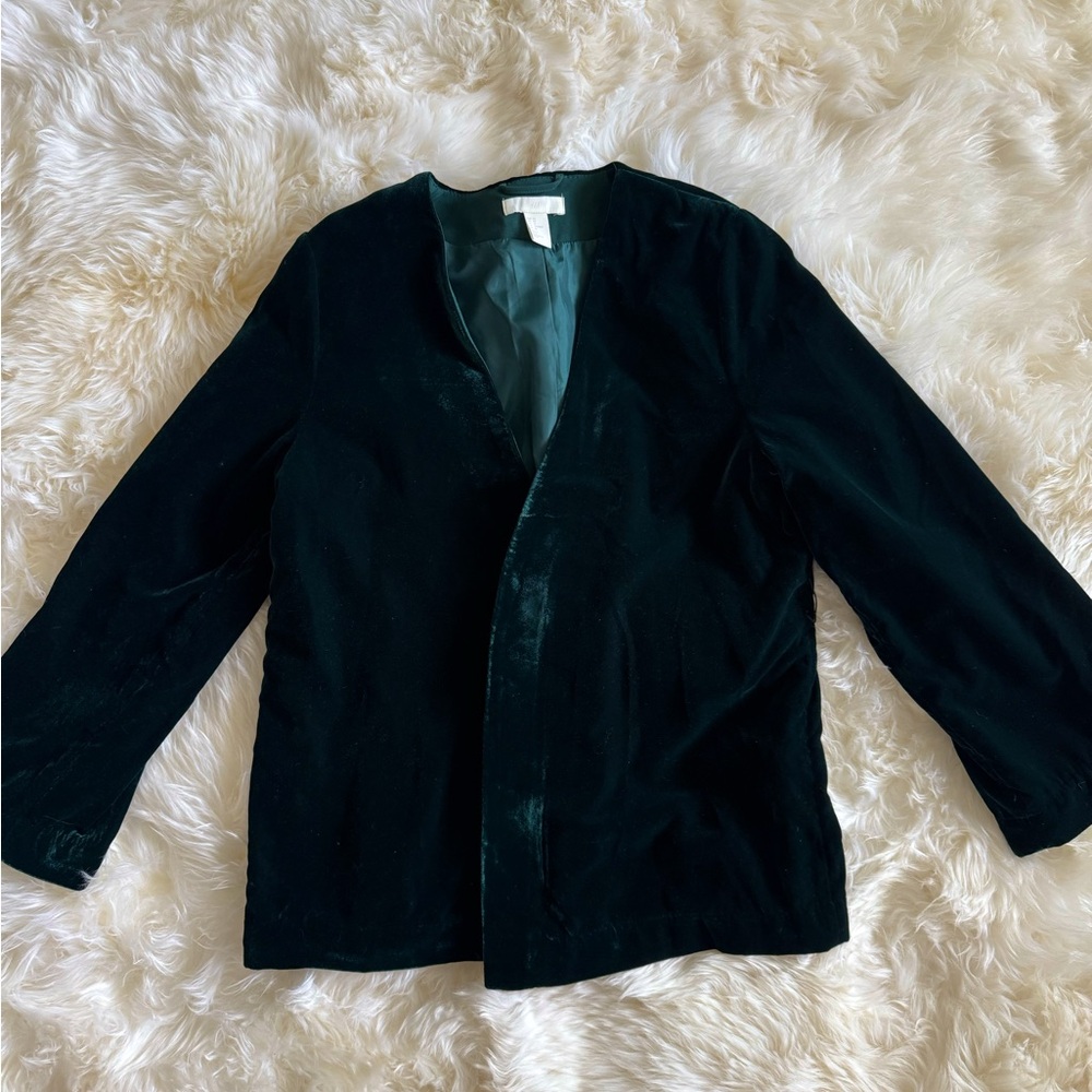 H&M Green Velvet Blazer size 12